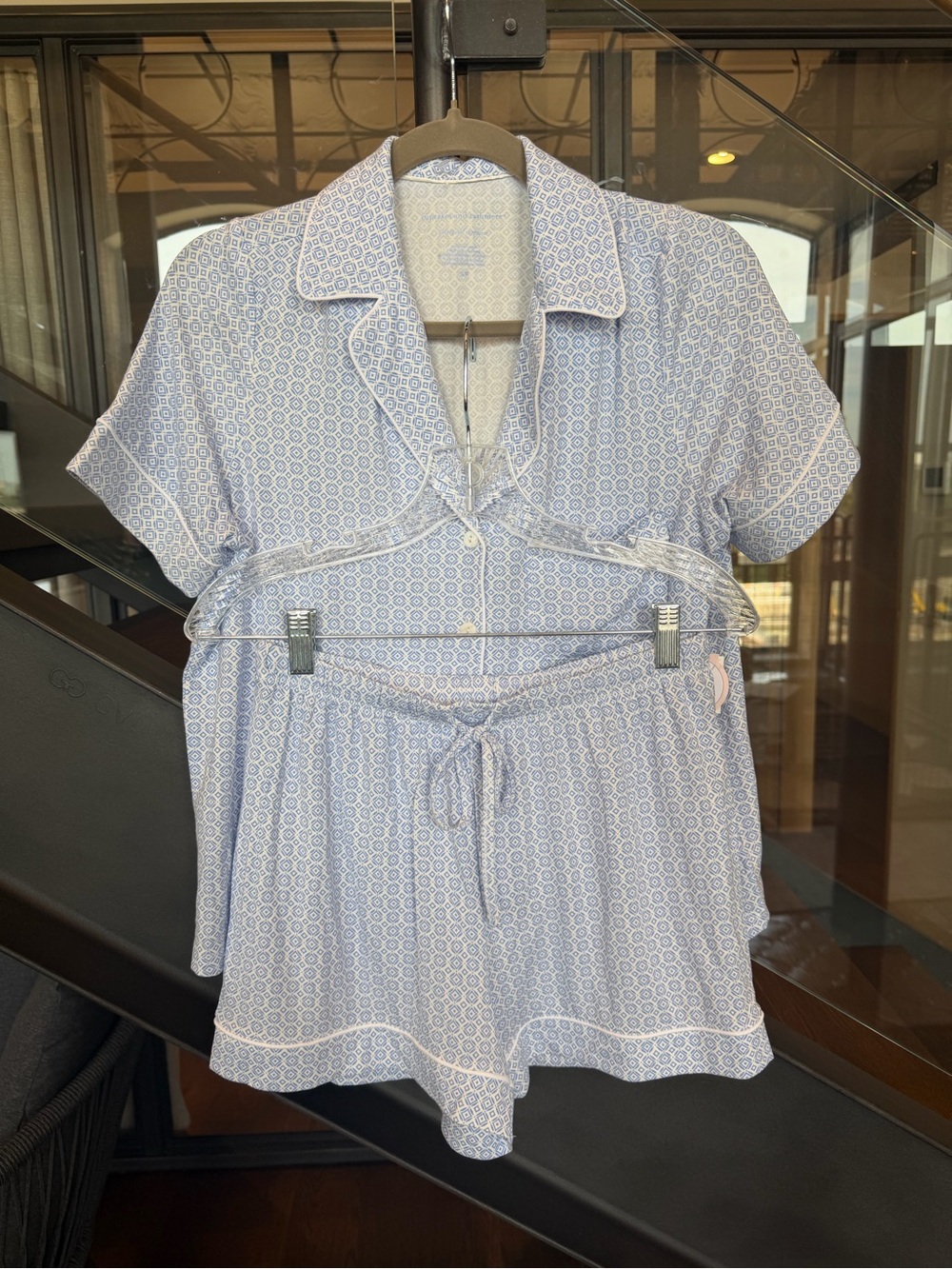 cupcakes & cashmere Light Blue Short Tencel Pajama Set